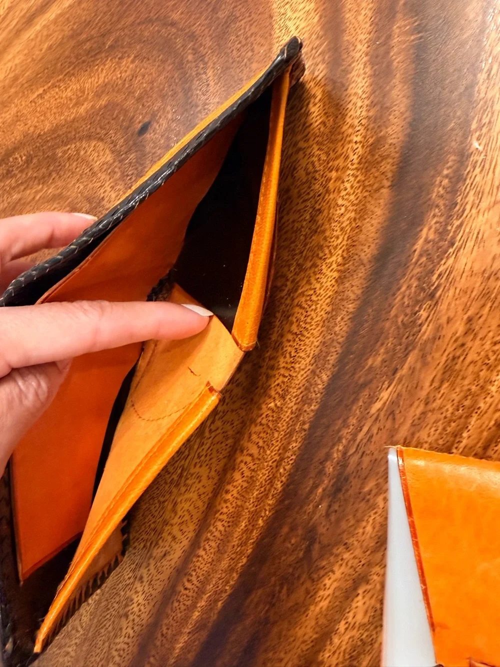 Handcrafted Tooled Brown Leather Wallet & Cardholder Set - Western Horse Design